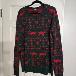 Men's Nordic  Christmas Reindeer Sweater by Costume Agent Large